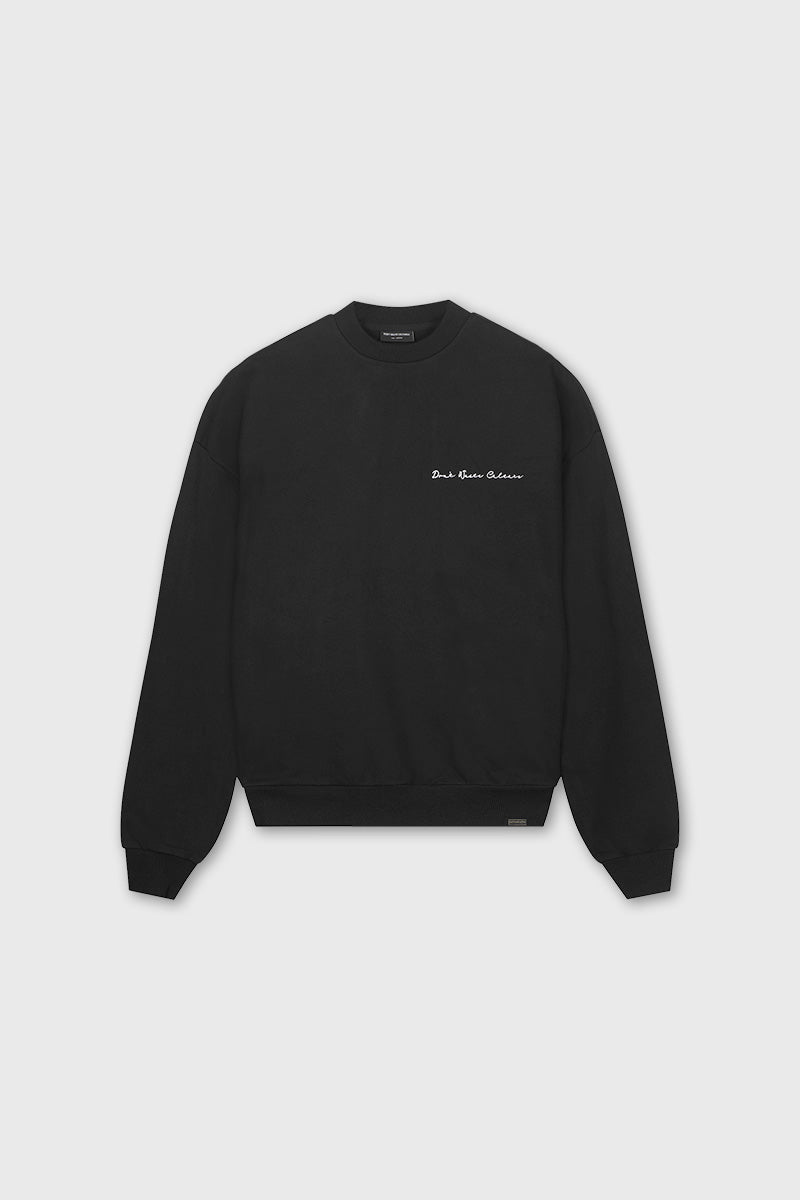 black streetwear crewneck sweater