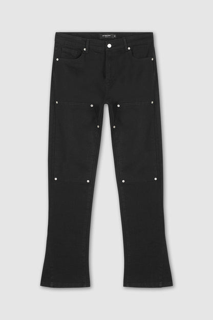 Streetwear carpenter flare jeans black