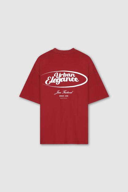 Oversized Streetwear T-shirt Dark Red